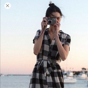 Linen Gingham Shirtdress